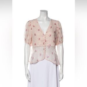 NWT LoveShackFancy Jordan Top in Vintage Rose